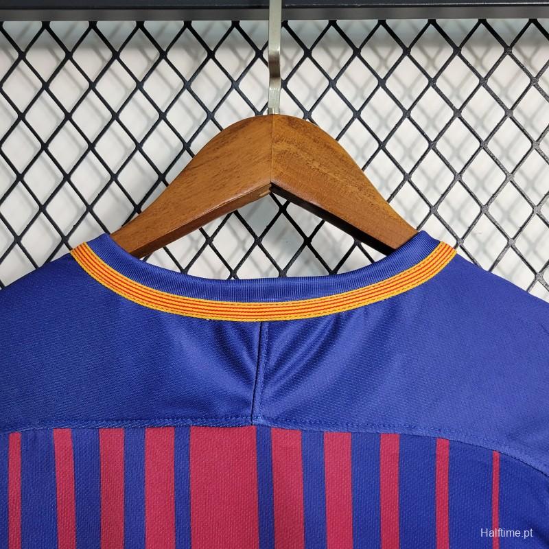 Retro 17-18 Barcelona Home Soccer Jersey