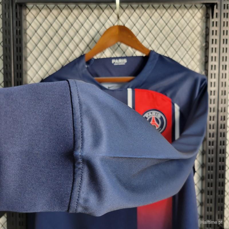 23-24 PSG Home Long Sleeve Soccer Jersey