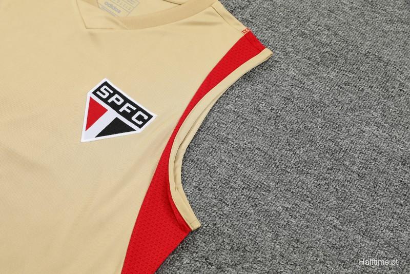 23-24 Sao Paulo Beige Vest Jersey+Shorts