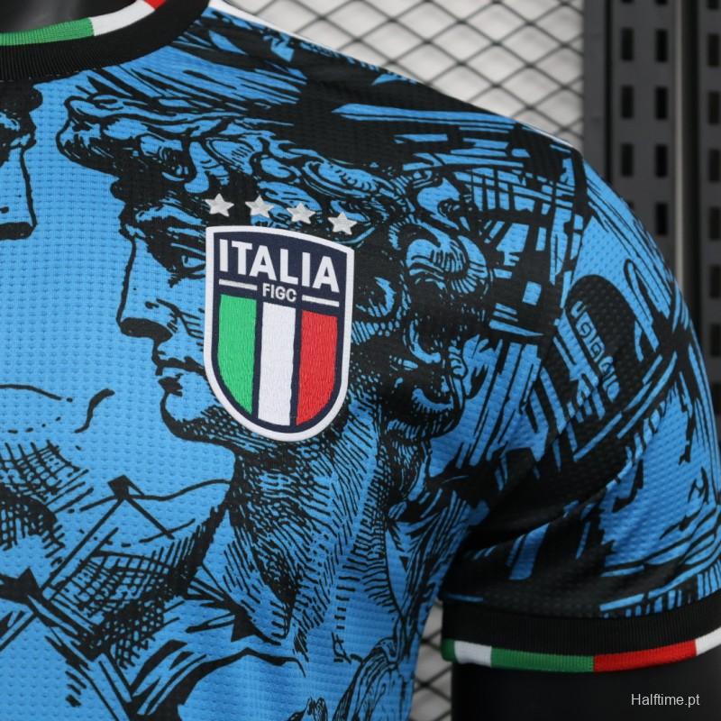 Player Version 2023 Italy Special Blue Black Jersey