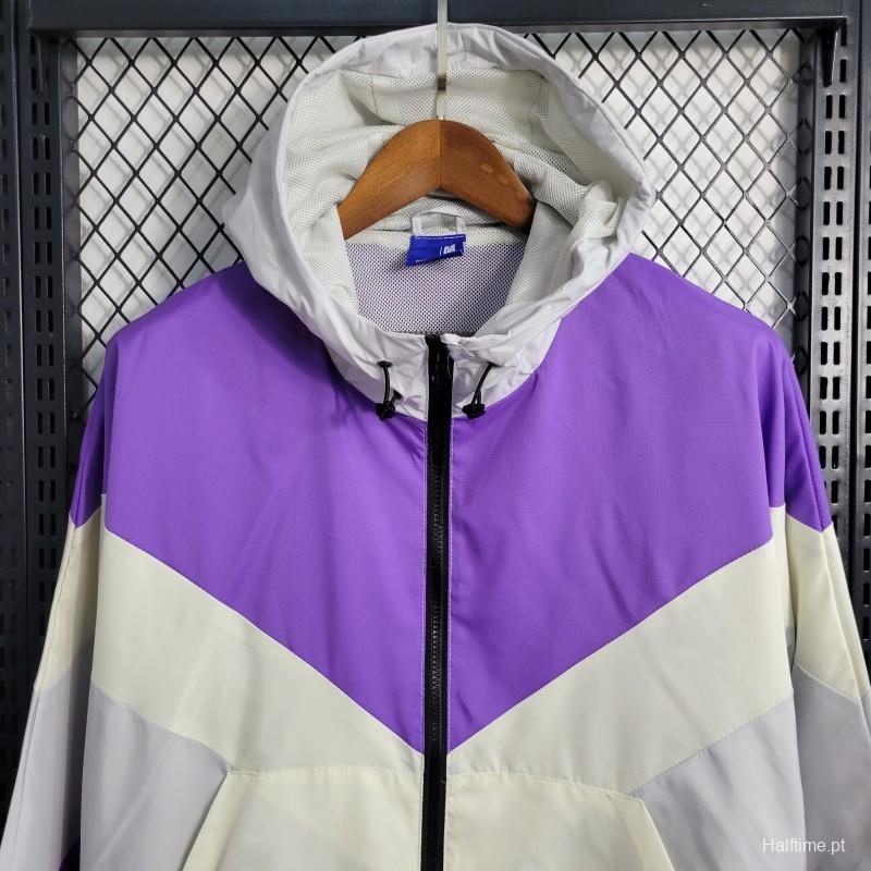 23-24 Real Madrid White Purple Windbreaker