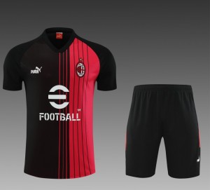 23 24 AC Milan Black Red Short Sleeve+Shorts