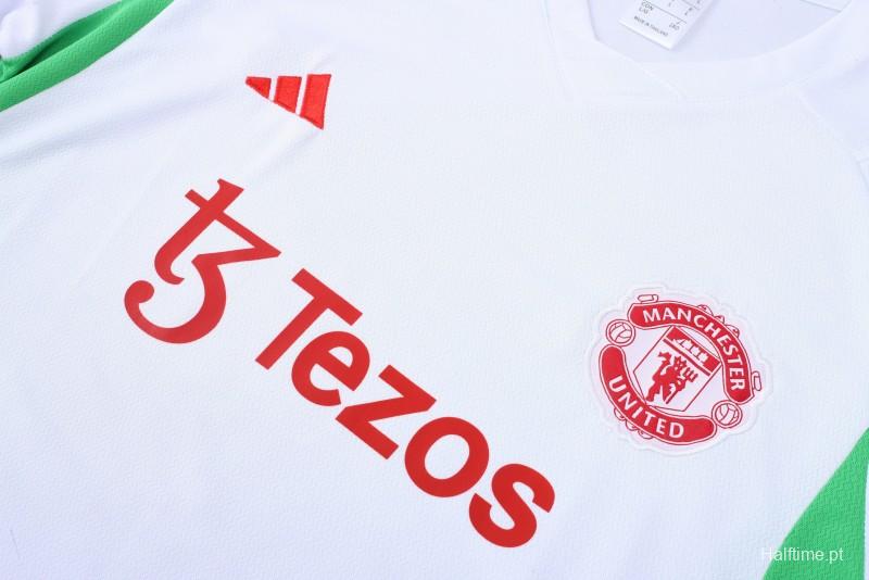 23 24 Manchester United White Short Sleeve+Shorts