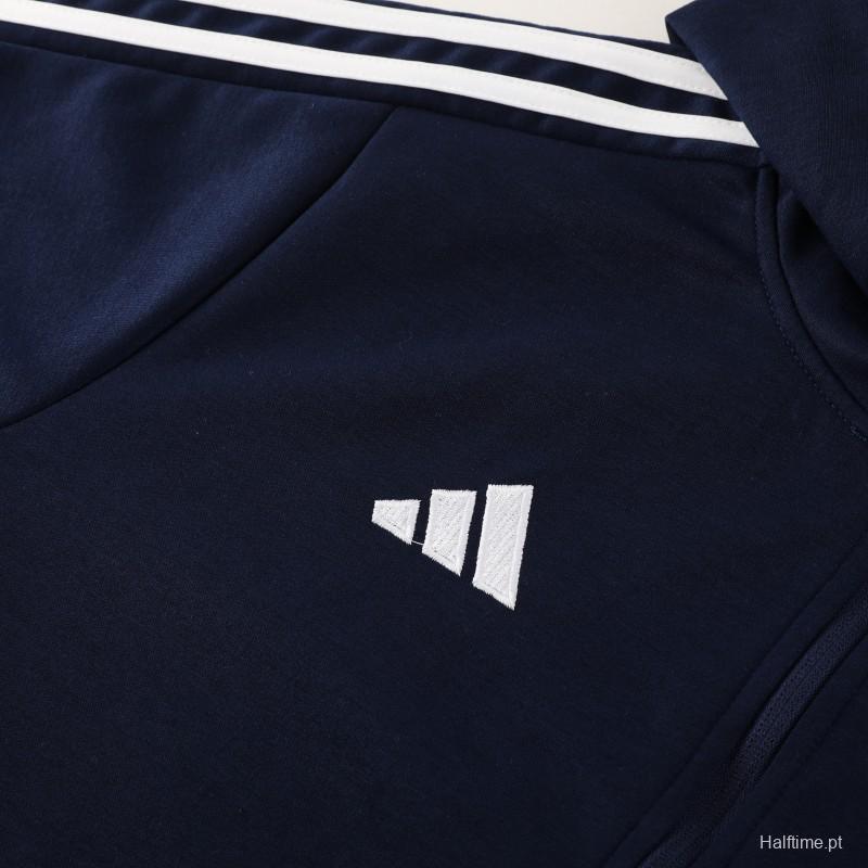 2023 Adidas Navy Hoodie Full Zipper Jacket +Pants