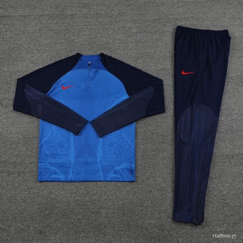 2024 Nike Blue/Navy Half Zipper Jacket+Pants