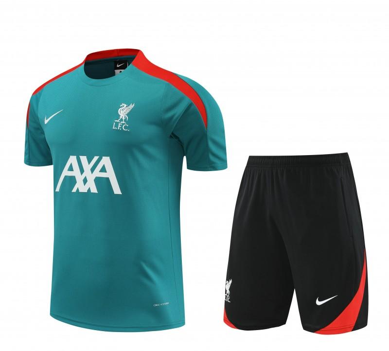 23/24 Liverpool Green Cotton Short Sleeve Jersey+Shorts