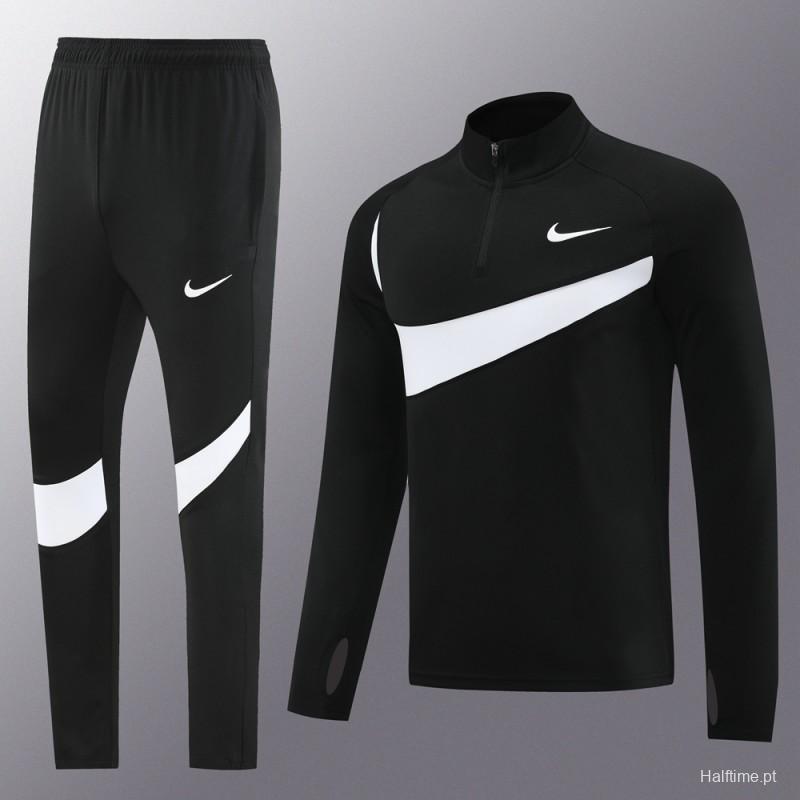 2024 Nike Black/White Half Zipper Jacket+Pants