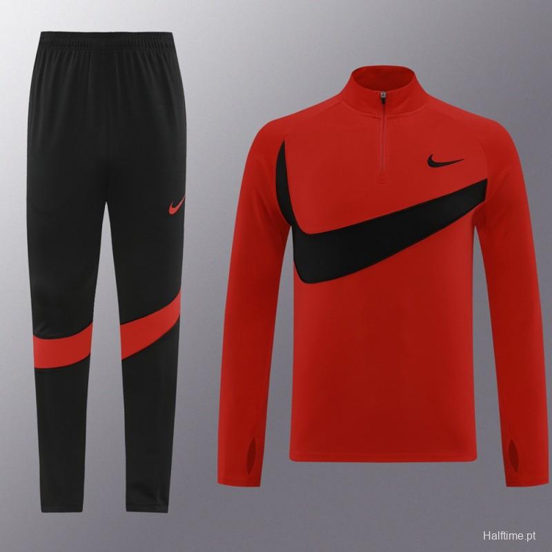 2024 Nike Red/Black Half Zipper Jacket+Pants