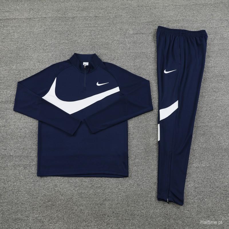 2024 Nike Navy/White Half Zipper Jacket+Pants