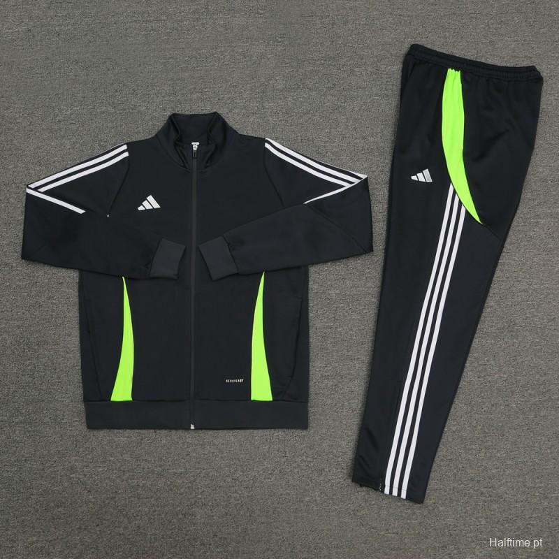 2024 Adidas Black/Green Full Zipper Jacket+Pants