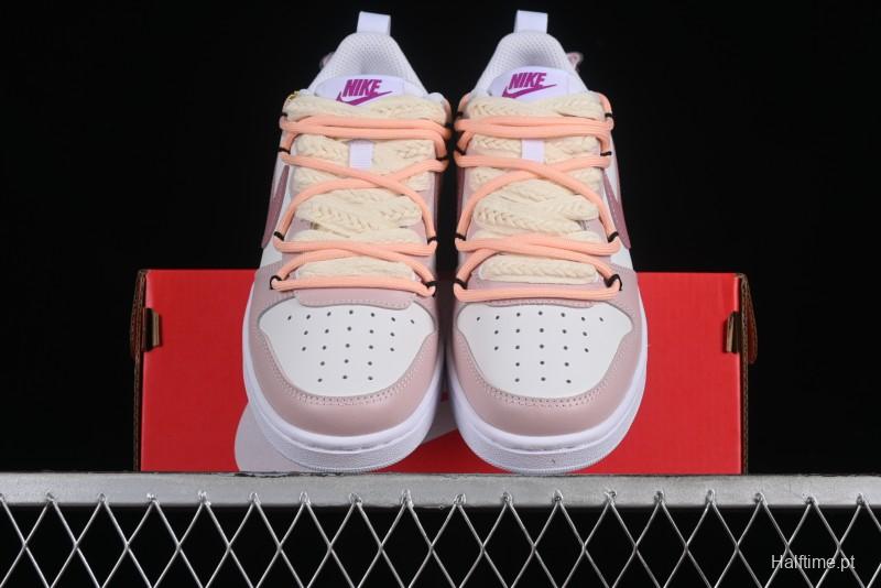 Nike Court Borough Rose Pink Customized  Non-Slip Wear-Resistant Low-Top Sneakers