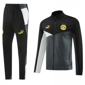 24/25 Borussia Dortmund Grey/Black Full Zipper Jacket +Long Pants