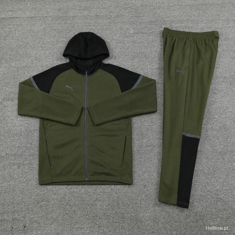 2024 Puma Dark Green Full Zipper Jacket +Long Pants