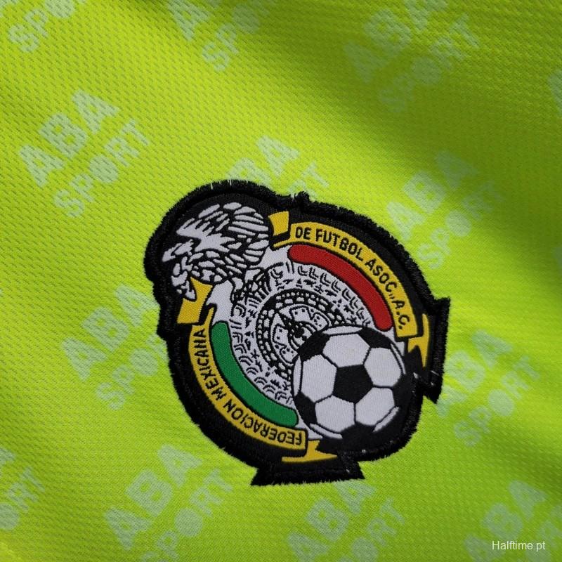 Retro 1995 Mexico CAMPOS 9 Home Yellow Jersey