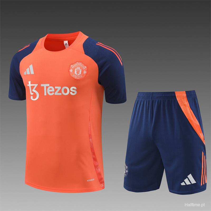 24/25 Manchester United Orange Short Sleeve Jersey+Shorts