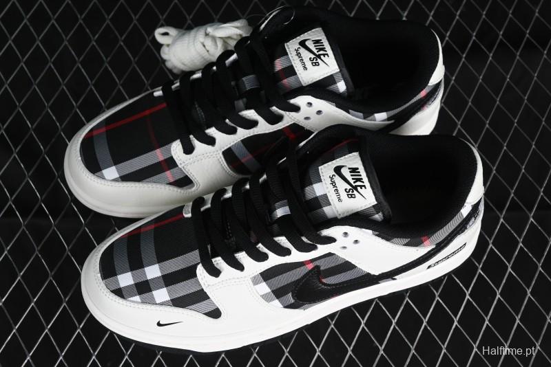 Nike SB Dunk Low Supreme Plaid Colorway Low-Top Casual Skateboarding Shoes - SP1098-071