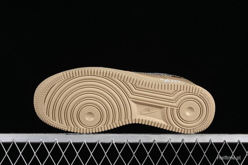Off-White x Nike Air Force 1 '07 Low "Metal Gold" Casual Sneakers - DX1419-900