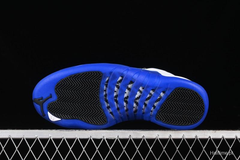 Nike Air Jordan 12 Retro Basketball Shoes in White Blue - CT8013-140