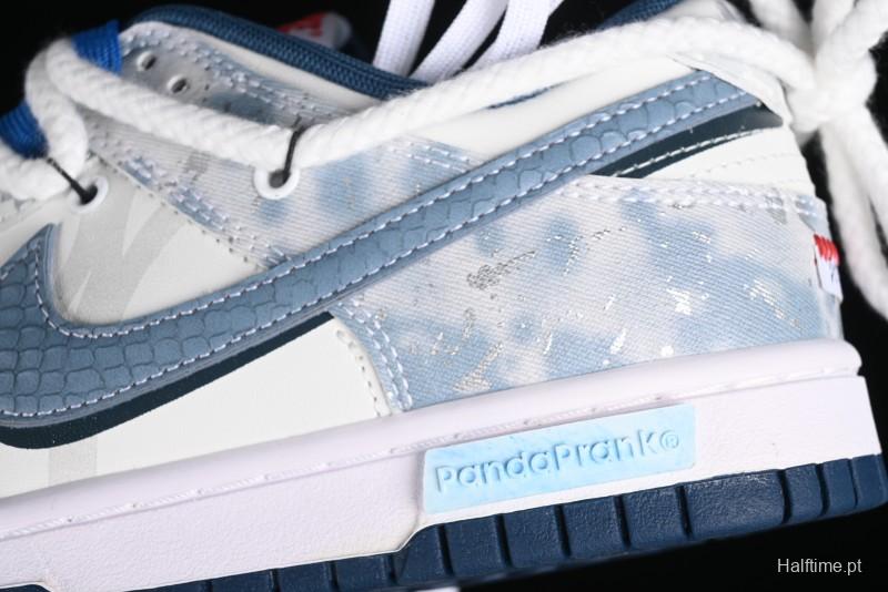 Nike Dunk Low Panda Prank Wave Rider - Silver Blue Shark Low Top Casual Sneakers - DD1391-400