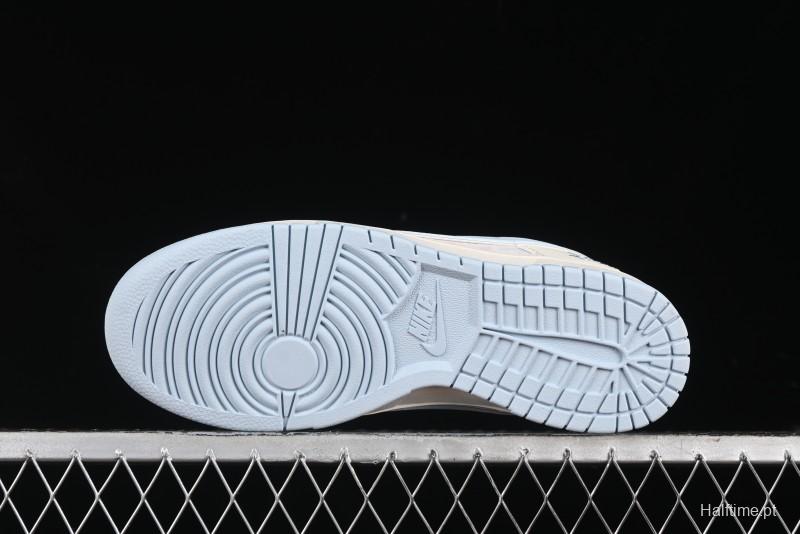 Nike SB Dunk Low Stussy Collaboration - Double Swoosh Ice Blue Anniversary Custom Low-Top Casual Skate Shoes - XX2026-101