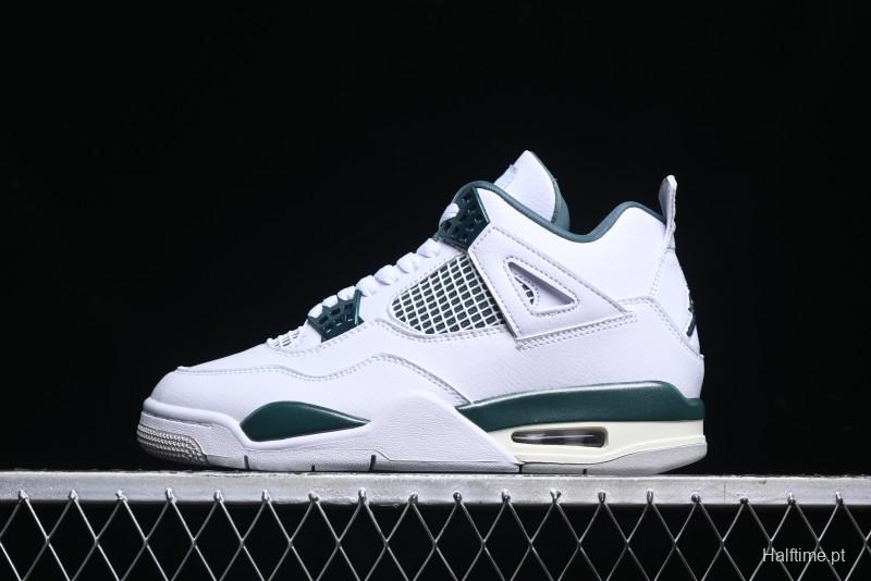 Nike Air Jordan 4 Retro Sneakers in White, Oxidized Green and Neutral Grey - AQ8138-103