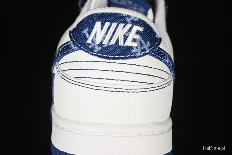 Nike SB Dunk Low MLB Collaboration - Denim Blue Swoosh Anniversary Customized Low-Top Casual Sneakers - DJ2024-044