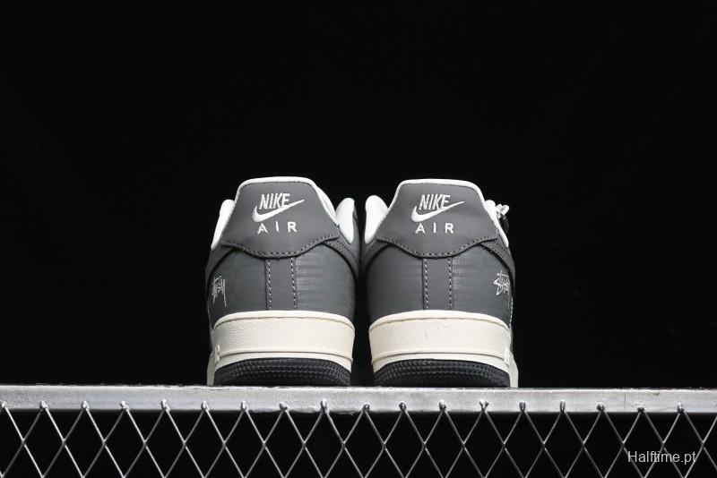 Nike Air Force 1 '07 Low Stussy Collaboration - Light Bone Shadow Low-Top Casual Sneakers - DF0180-008