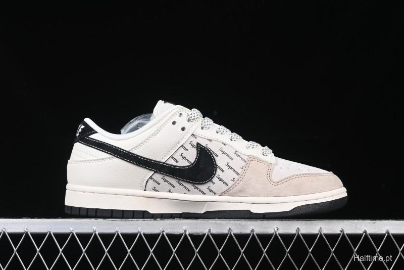 Nike SB Dunk Low Supreme Collaboration - Beige Brown Anniversary High-End Custom Low-Top Casual Skate Shoes - XS1086-003