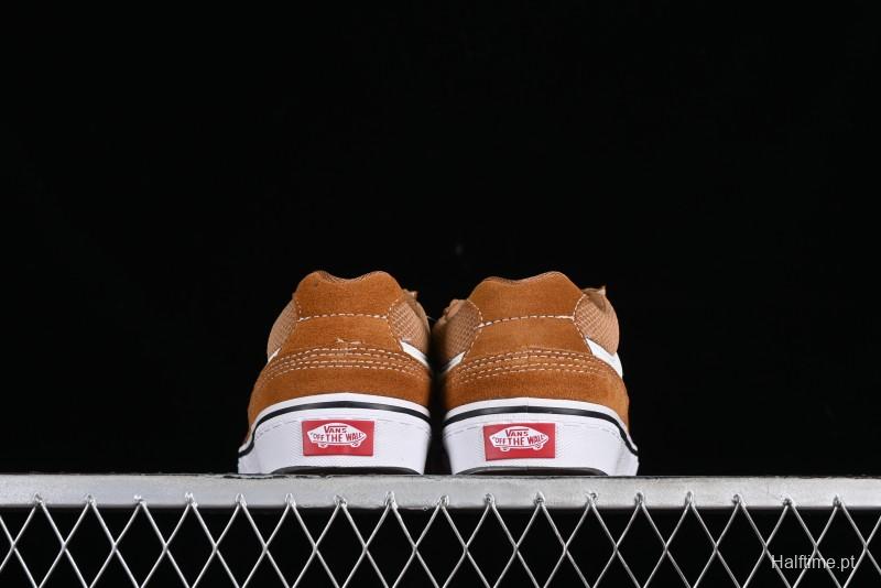 Vans Caldrone Classic American Retro Skate Shoes in Brown Orange - VN000CXZ1OU