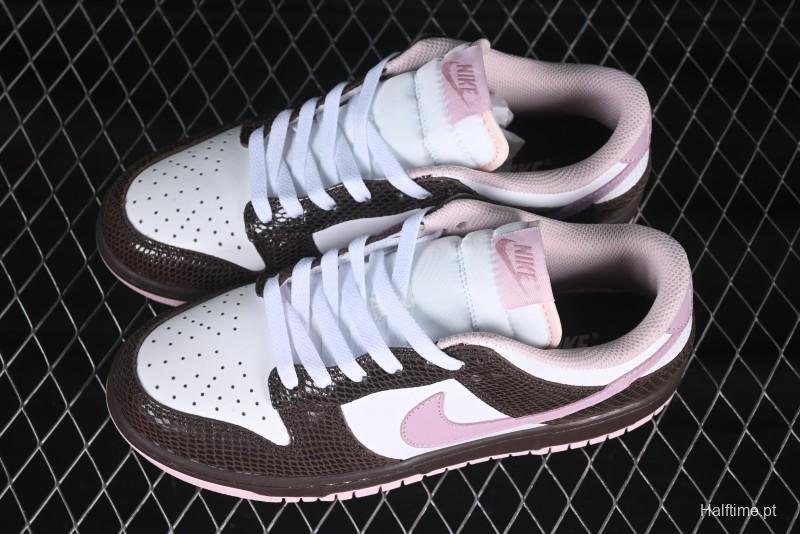 Nike Dunk Low Retro Sneakers in Grey Purple Snakeskin Leather - HV6932-299