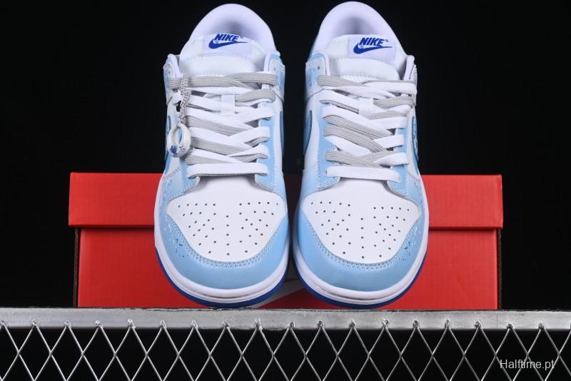 Nike Dunk Low Blue and White Porcelain Theme Casual Sneakers - DV0831-104