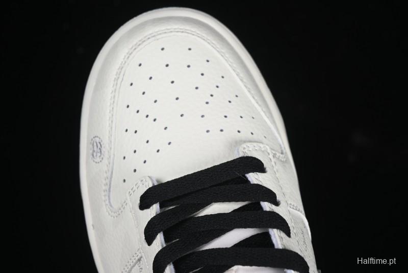 Nike SB Dunk Low Stussy Collaboration Barcode Embroidery Grey Hook Anniversary Custom Low-Top Casual Skate Shoes - DJ2024-054