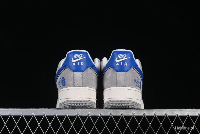 Nike Air Force 1 '07 Low The North Face Collaboration Grey Blue Swoosh Casual Shoes - XZ6188-745
