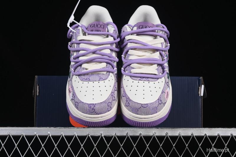 Nike Air Force 1'07 Low "Purple Star" Custom Casual Sneakers - BD7700-220