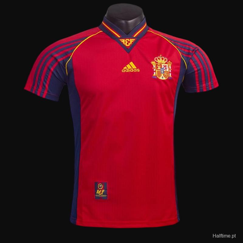 Retro 1998 Spain Home Soccer Jersey