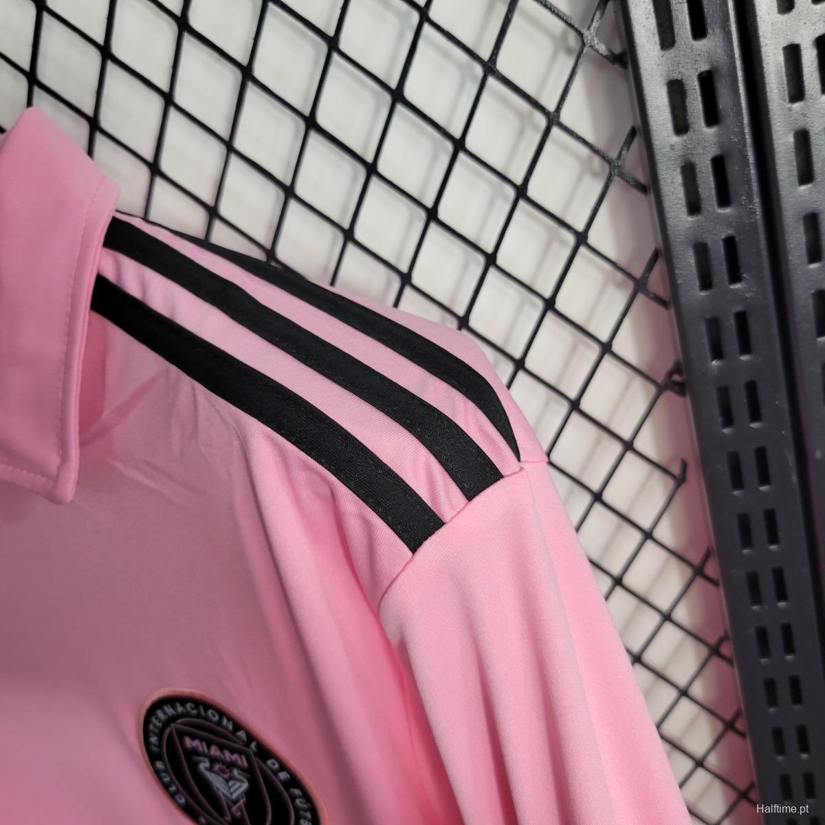 23-24 Inter Miami Home Pink MESSI  Black Jersey