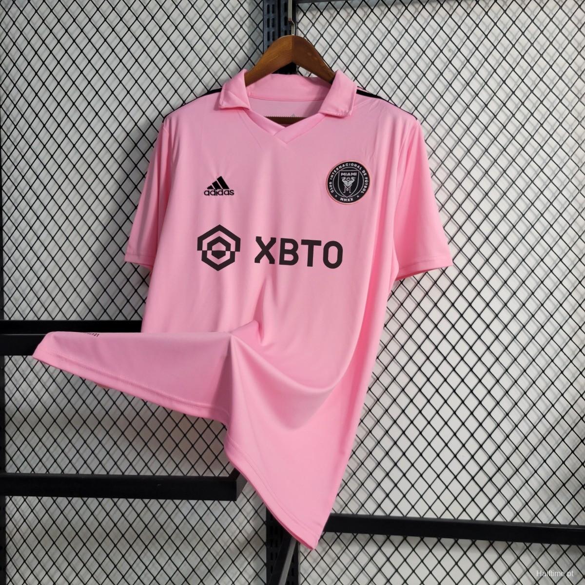 23-24 Inter Miami Home Pink MESSI  Black Jersey