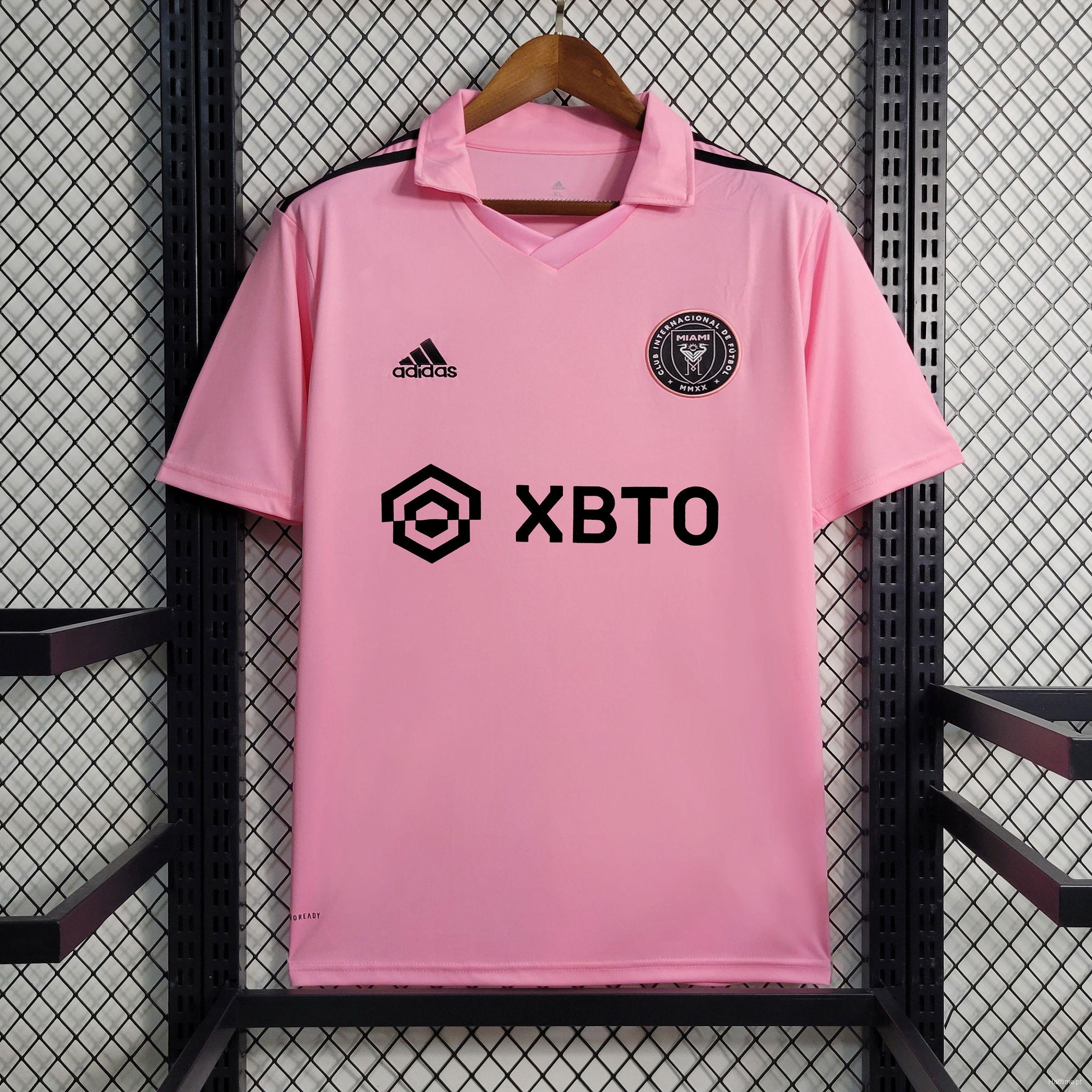 23-24 Inter Miami Home Pink MESSI  Black Jersey