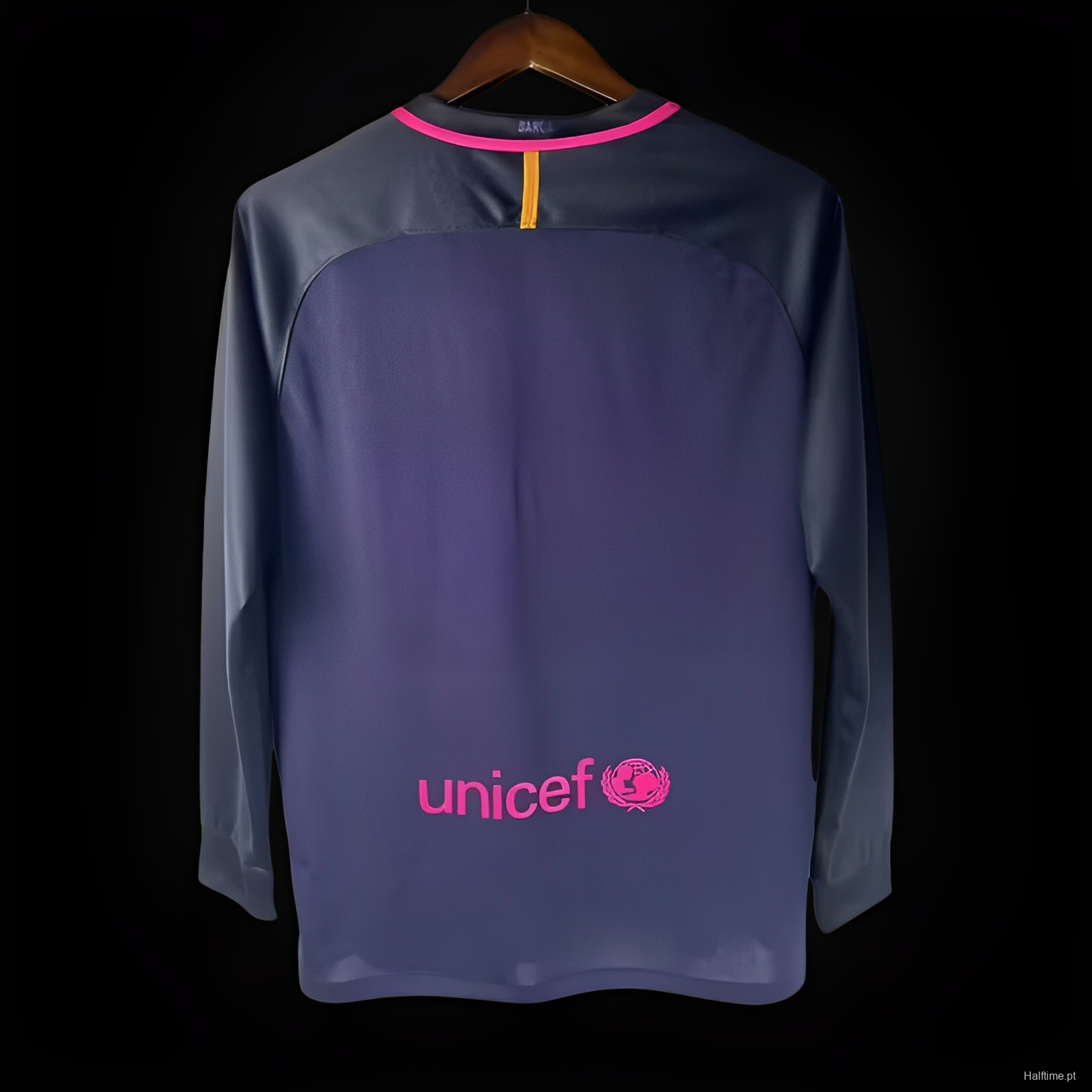 Retro 16-17 Barcelona Away Purple Long Sleeve Jersey