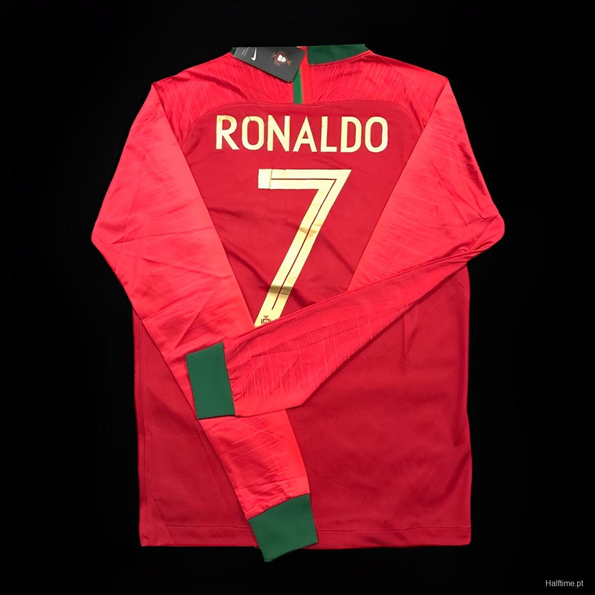 Retro 2018 Portugal Home Long Sleeve Jersey