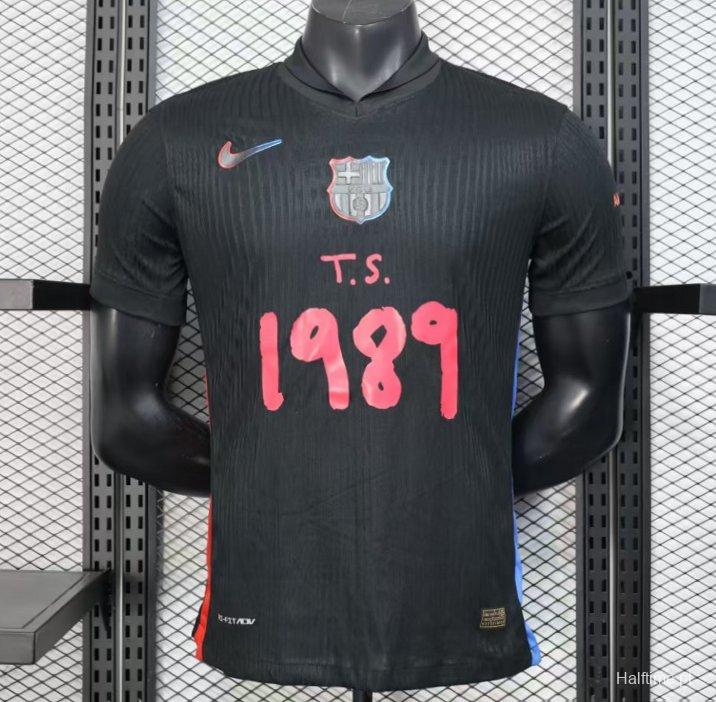Player Version 25/26 FC Barcelona Black with Pink "T.S. 1989" Jersey